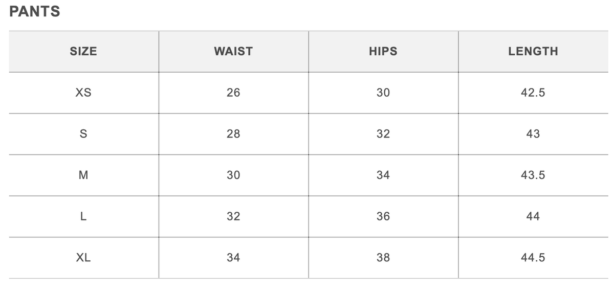 Size Chart